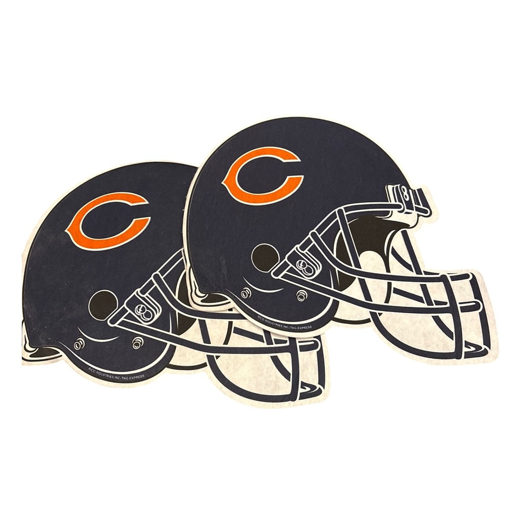 2 Chicago Bears NFL Football‎ Helmet Cutout Wall Decor Rico Industries Novelties